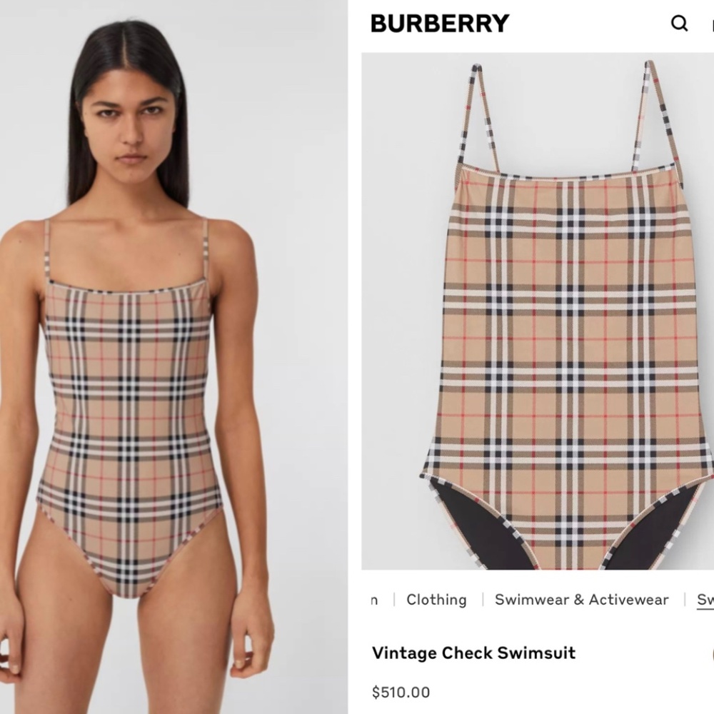 Womens Burberry One Piece Swimsuit